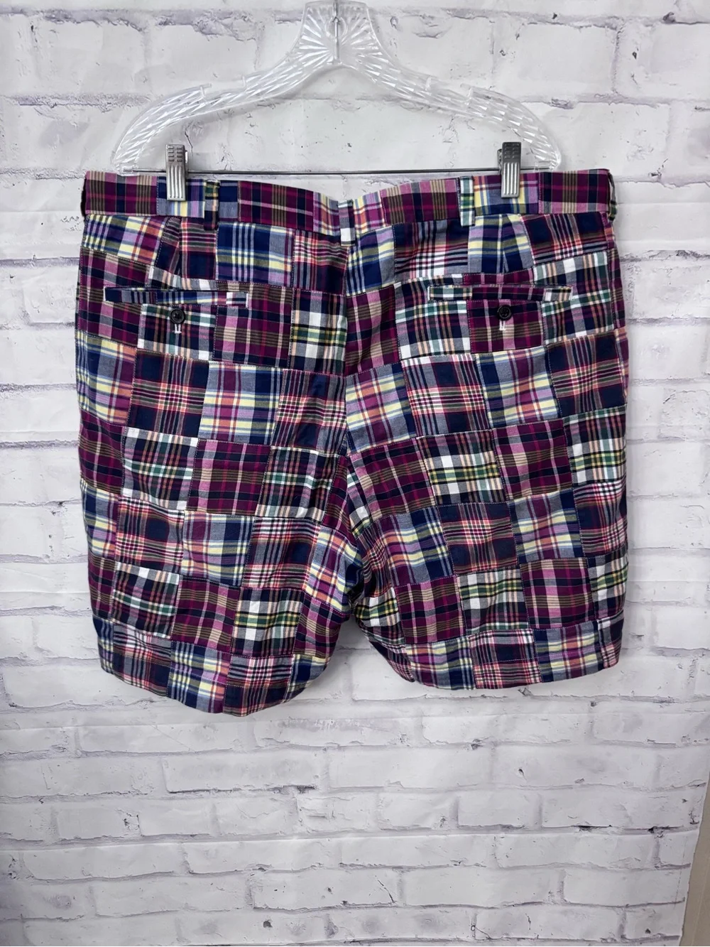 Brooks Brothers Men’s 40 Cotton Patchwork Madras Shorts Preppy Plaid‎ Old Money